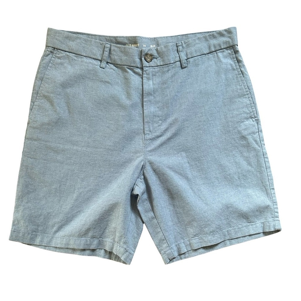 Old Navy Men’s Linen-Blend Shorts Size 34 Slim Fit Light Blue – Pre-Loved